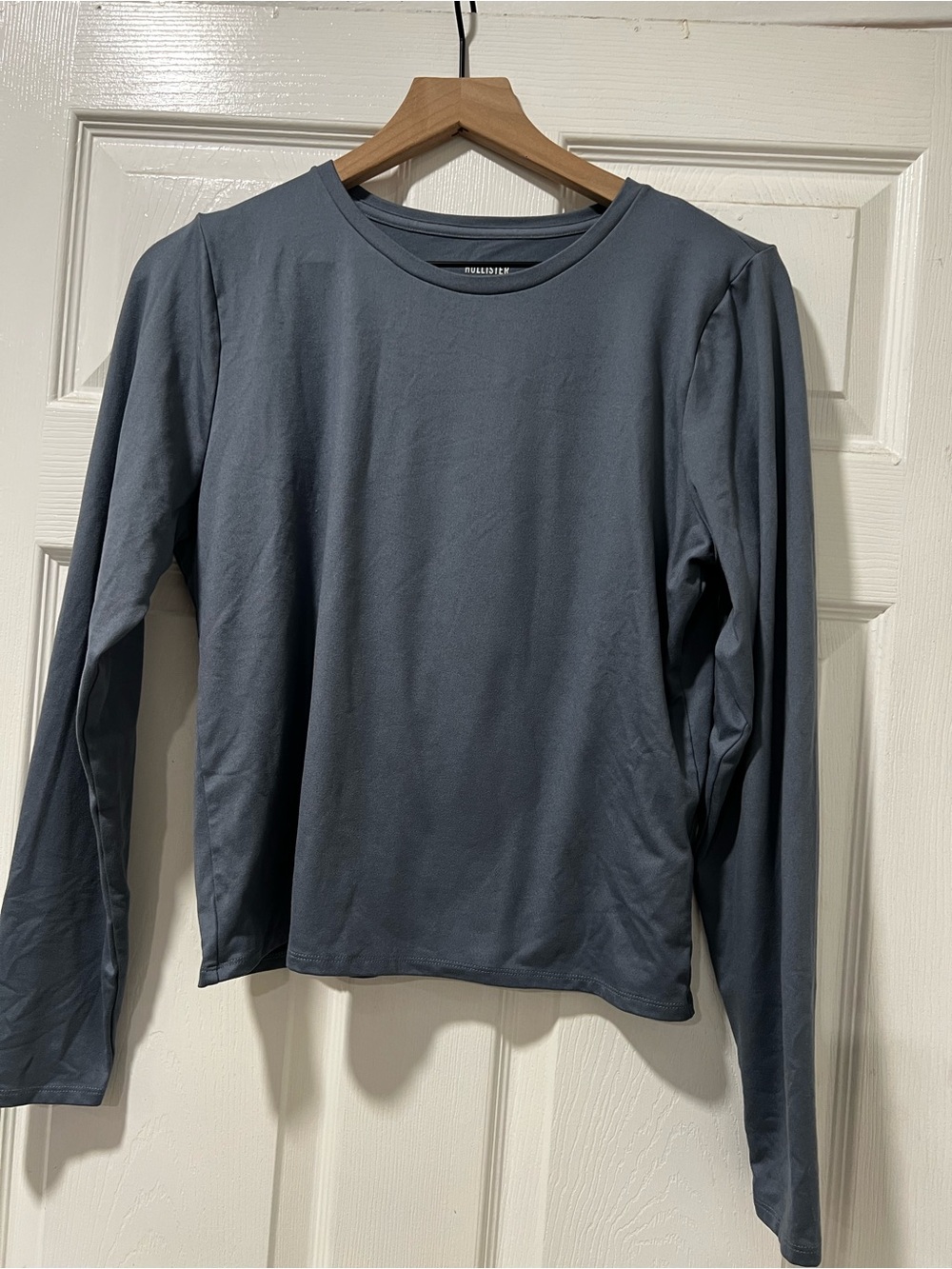Hollister Long Sleeve Crewneck Top in Slate Blue